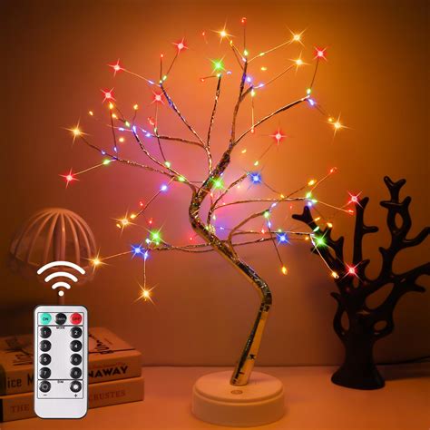 Guanyi Arbre Lumineux En Bouleau Avec Led Bonsa De Table Arbre