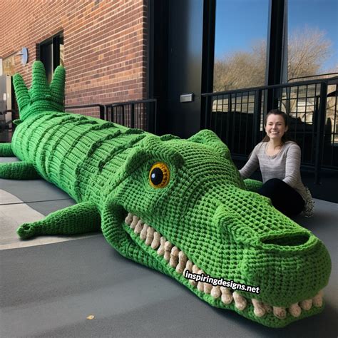 Giant Life Size Crochet Animals Including A Crochet Elephant