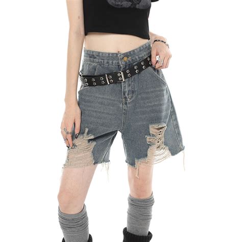 Hot Girl Tassel Ripped Denim Shorts Vanci Co