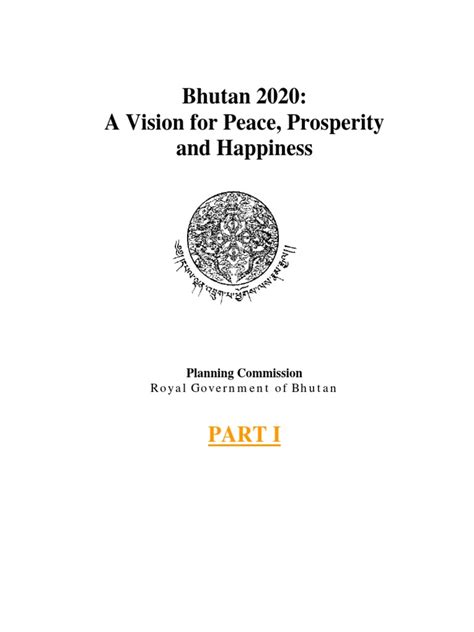Bhutan 2020: A Vision For Peace, Prosperity and Happiness: Planning
