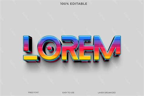 Multicolor 3D Text Style Effect Archivo PSD Photoshop PREMIUM