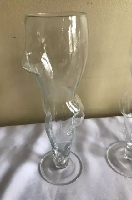 Vintage Figural Nude Woman Clear Drinking Glass One Picclick Uk