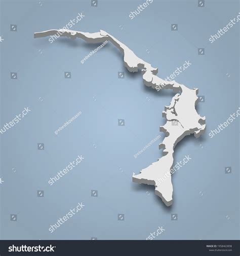3d Isometric Map Abaco Island Bahamas Stock Vector (Royalty Free