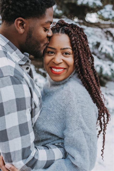 Millennium Park Winter Engagement Photos Black Chicago Illinois