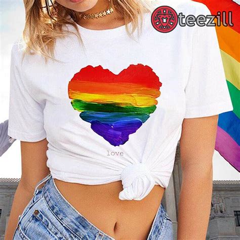 Gay Pride Women Lgbt Rainbow Lesbian Festival Heart Straight Bi Sexual T Shirt