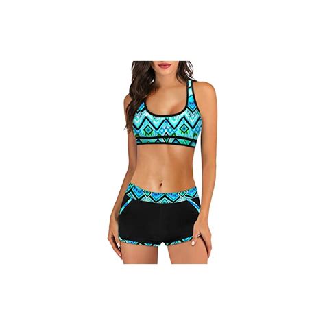 Ghemdilmn Costume Donna Due Pezzi Da Spiaggia Hawaii Con Stampa Bikini Donna Vita Alta Tezenis