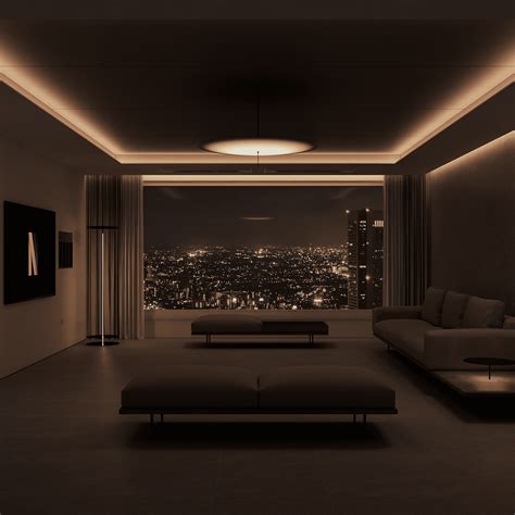 City Night View, Livingroom Interior :: Behance