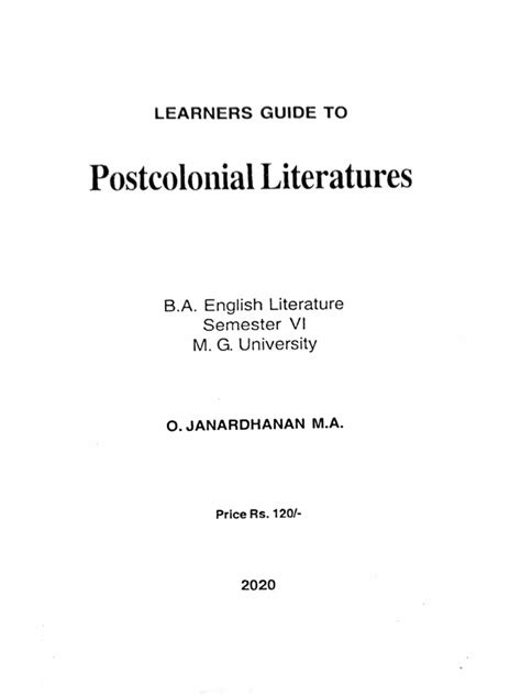 Postcolonial Literature Guide Pdf