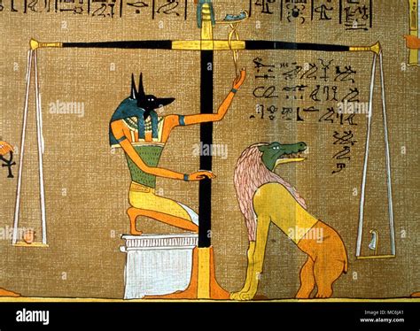 Soul Deceased Jackal Headed Anubis Examines Balance Hi Res Stock