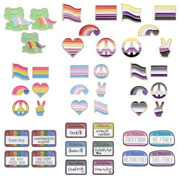 New Rainbow Enamel Pins Colourful Lgbt I Am Gay Brooch Wholesale Pride Flag Genderless