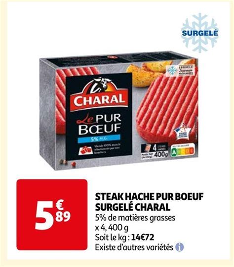 Promo Charal Steak Hache Pur Boeuf Surgel Chez Auchan