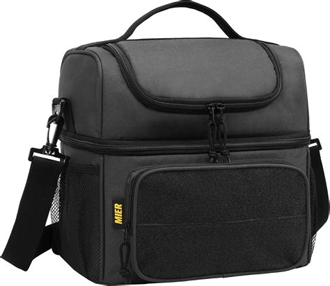Mier Insulated Lunch Box For Men Double Decker Lunch Bag
