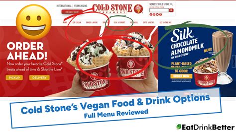 Cold Stone Creamery Vegan Food Drinks Menu Options