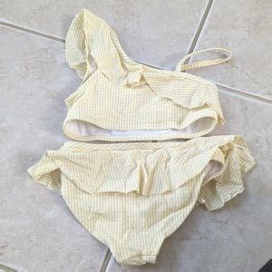Janie And Jack Swim Girls Size Janie And Jack Yellow And White Stripe Bikini Poshmark