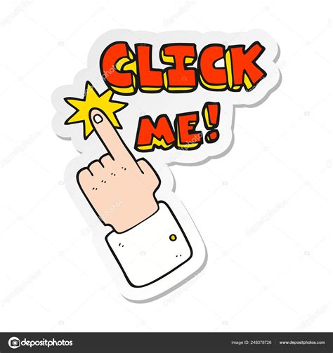 Sticker of a click me cartoon sign Stock Vector Image by ©lineartestpilot #248378726