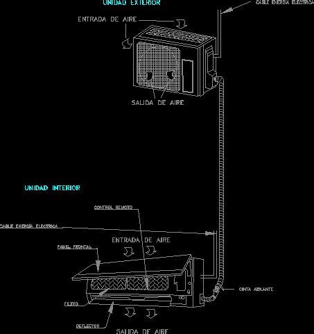 Minisplit Air Conditioner Dwg Detail For Autocad Designs Cad