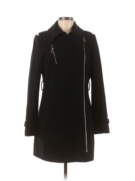 Michael Michael Kors Solid Black Wool Coat Size 8 79 Off Thredup