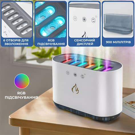 Зволожувач повітря з RGB-підсвічуванням і синхронізацією з музикою 900 ...