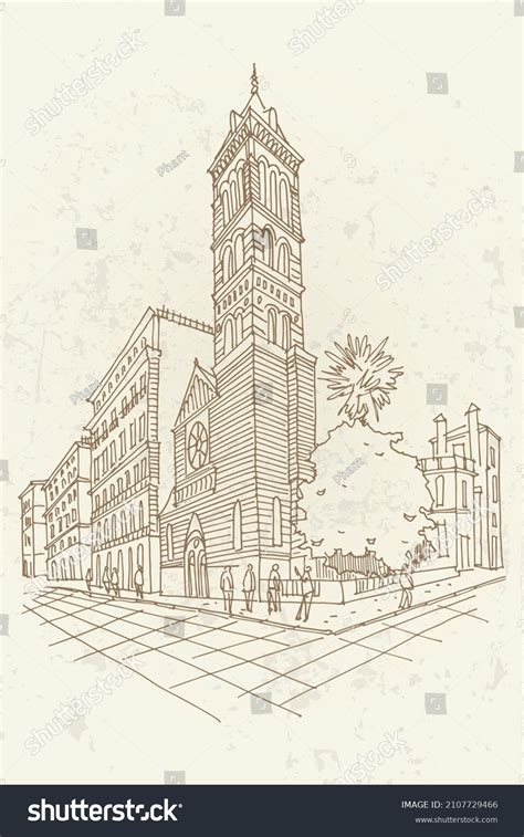Vector Sketch St Pauls Within Walls Stock Vector Royalty Free