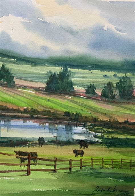Dusk At Farm Kcfineart