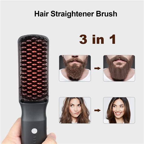 Private Label Hot Comb Electric Custom Hotcombs Ceramic Smoothing Beardcomb Straightening Fast