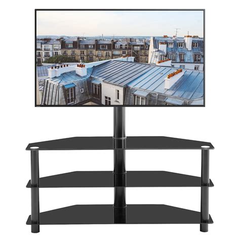 Adjustable Height 3 Tier Floor Tv Stand Multi Function Tv Bracket