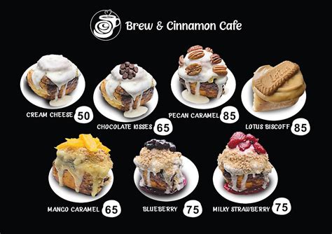 Menu at Brew and Cinnamon Cafe, Davao City