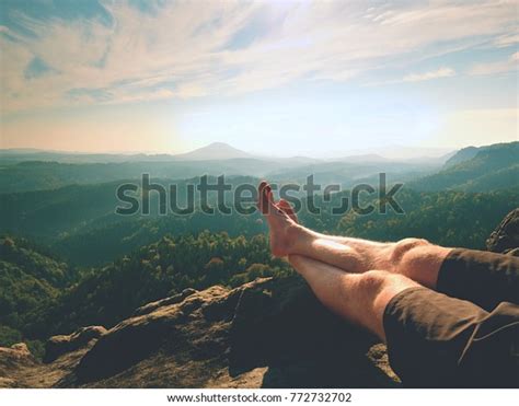 Naked Male Legs On Peak Make Stock Photo 772732702 Shutterstock