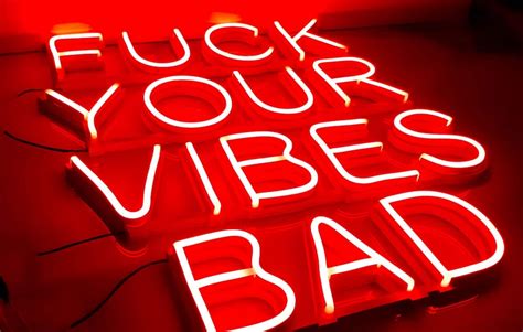 Letras Corp Reas Chapas Aceros Fuck Your Bad Vibes Neon Leds