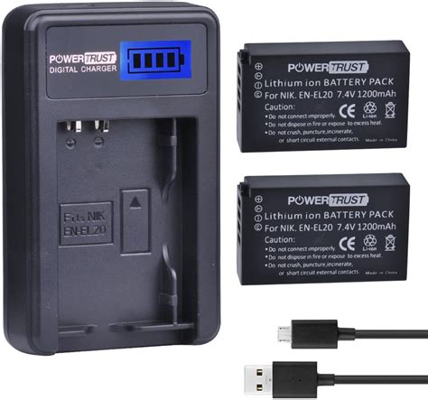 Powertrust Pack En El En El A Camera Battery And Lcd Usb Charger