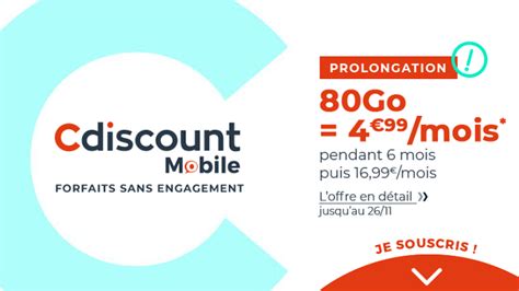 Forfait 4G entre 3 et 5 chez Cdiscount Mobile et Auchan télécom