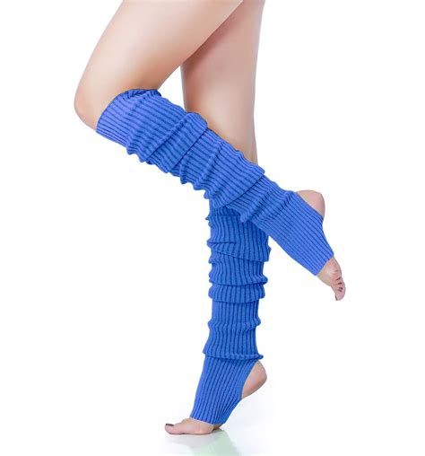 V28 Long Leg Warmer Womens Men 80s Party Ribbed Knit Dance Sports In