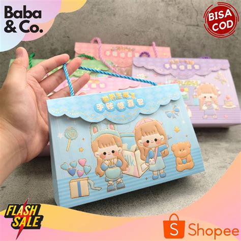 Jual Paket Stiker Paper Bag Cute Girl Sz Stiker Box Lucu Unik Murah