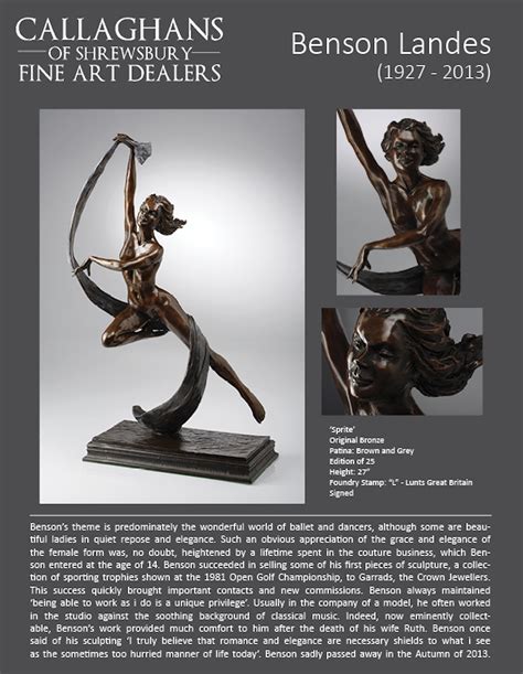Benson Landes Contemporary Solid Bronze Nude Figurative Sculpture Sprite By Benson Landes