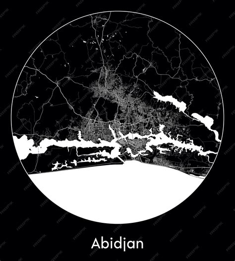 Premium Vector | City Map Africa Ivory Coast Abidjan vector illustration