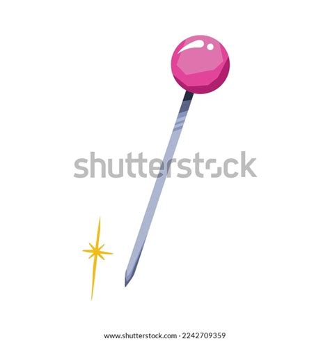 Pink Straight Pin Jarum Pentul Sewing Stock Vector Royalty Free