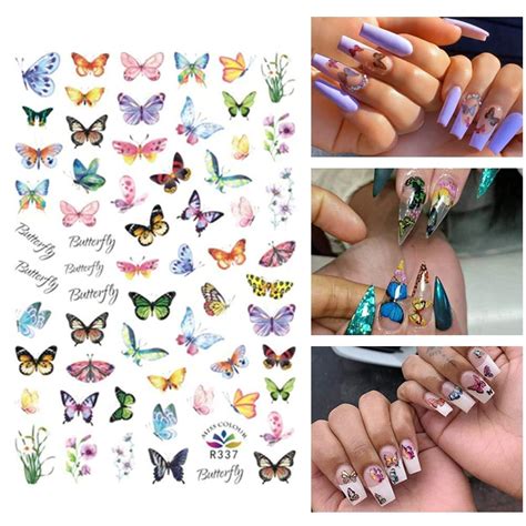 D Butterfly Nail Art Decals Sticker Nails Supply Flower Butterfly Nail