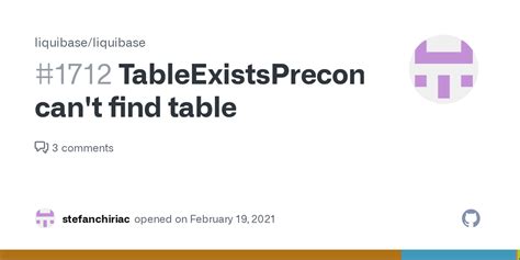 Tableexistsprecondition Can T Find Table Issue Liquibase