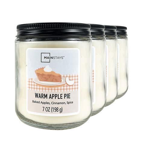 Mainstays Warm Apple Pie Scented Single Wick Glass Jar Candle Oz