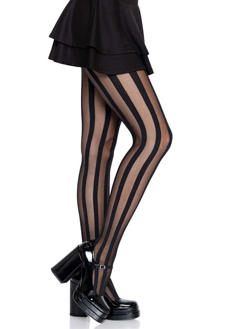 Strumpfhose Mit Vertikalen Streifen Strumpfhosen Club Hot Fashion Odretto Highheels