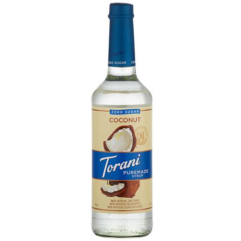 Torani 750 Ml Puremade Zero Sugar Coconut Flavoring Syrup