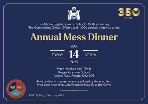 350 Ccf Mess Dinner Events Calendar Rgs Foundation