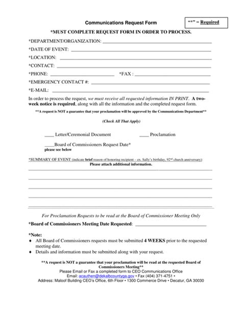 Dekalb County Georgia United States Communications Request Form