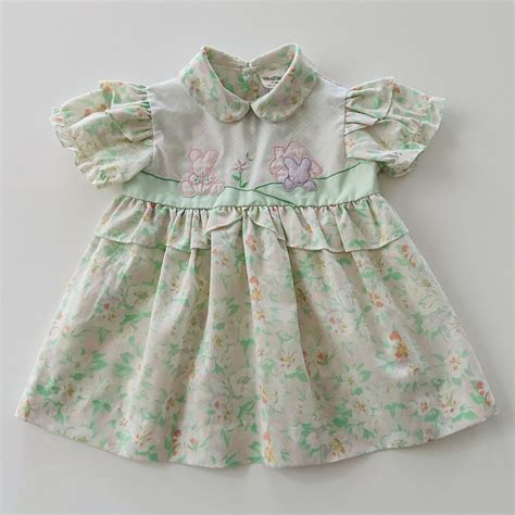 Vintage Mayfair 24 Months Baby Girl Pink Green Floral… - Gem