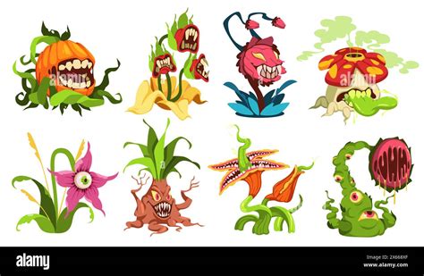 Evil Carnivorous Plants Botanical Scary Monsters Fairytale Toothy