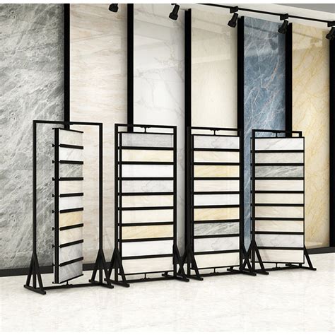 Rotating Tile Storage Organizer Ceramic Tile Display Rack For Retail