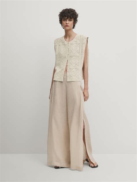 Crochet Vest · Beige · Shirts Massimo Dutti