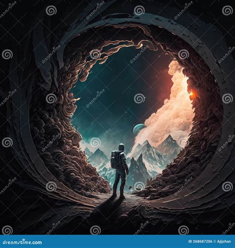 An Astronaut on an Interstellar Travel. Generative AI Stock Photo