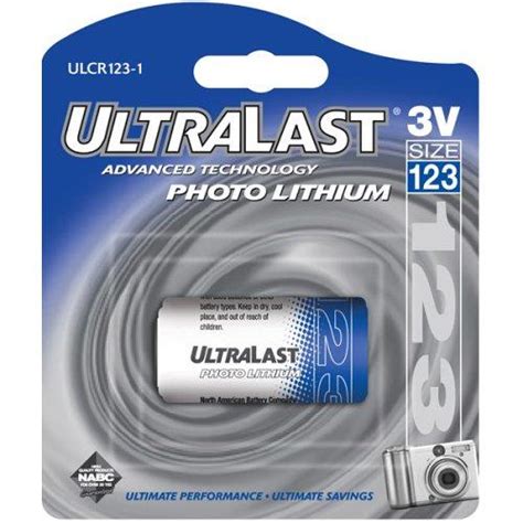 Ultralast Ul 1231 3v Cr123 Photo Lithium Battery Retail Pack