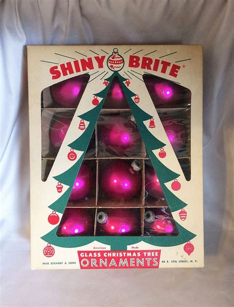 Pink SHINY BRITE Ornaments in Box 1950s 12 Vintage Shiny | Etsy | Shiny brite ornaments, Shiny ...